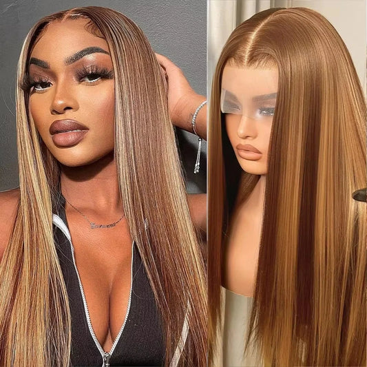 Highlight Bone Straight Lace Front Human Hair