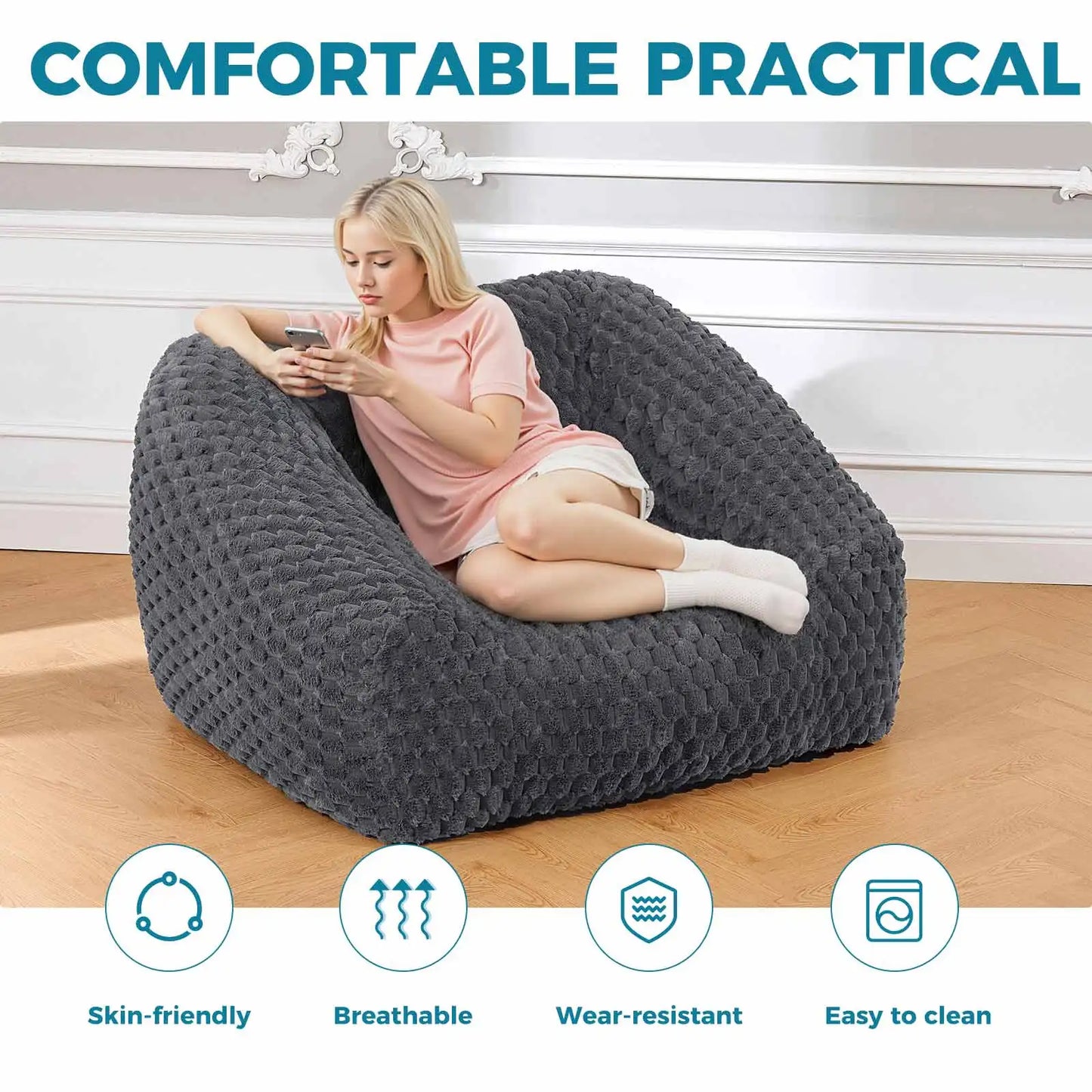 Big Bean Bag Chair - Large Memory Foam