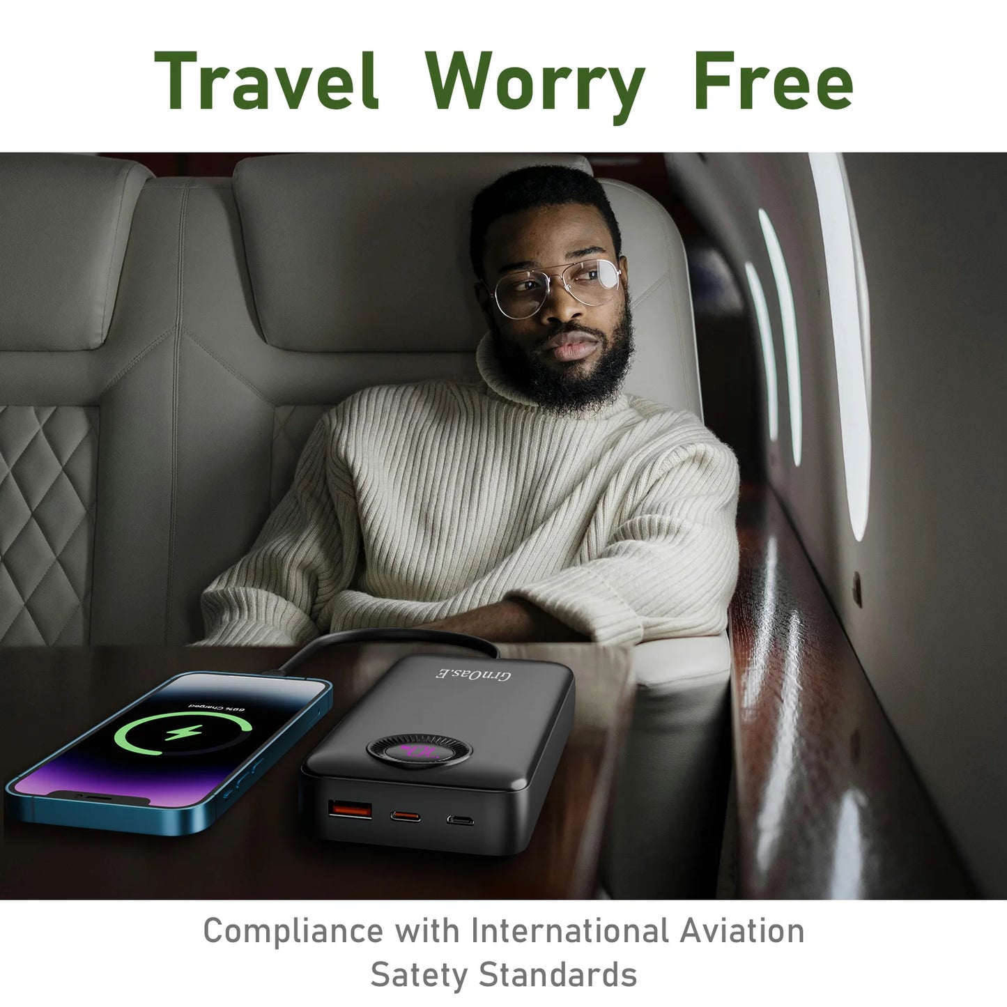 Portable Charger Power Bank for iPhone 16/15 Series Samsung Galaxy