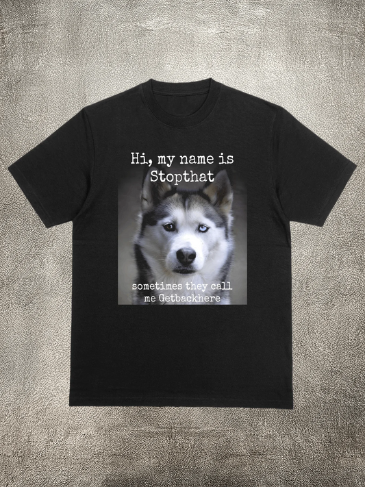Men's Husky Funny Name Pattern T shirt