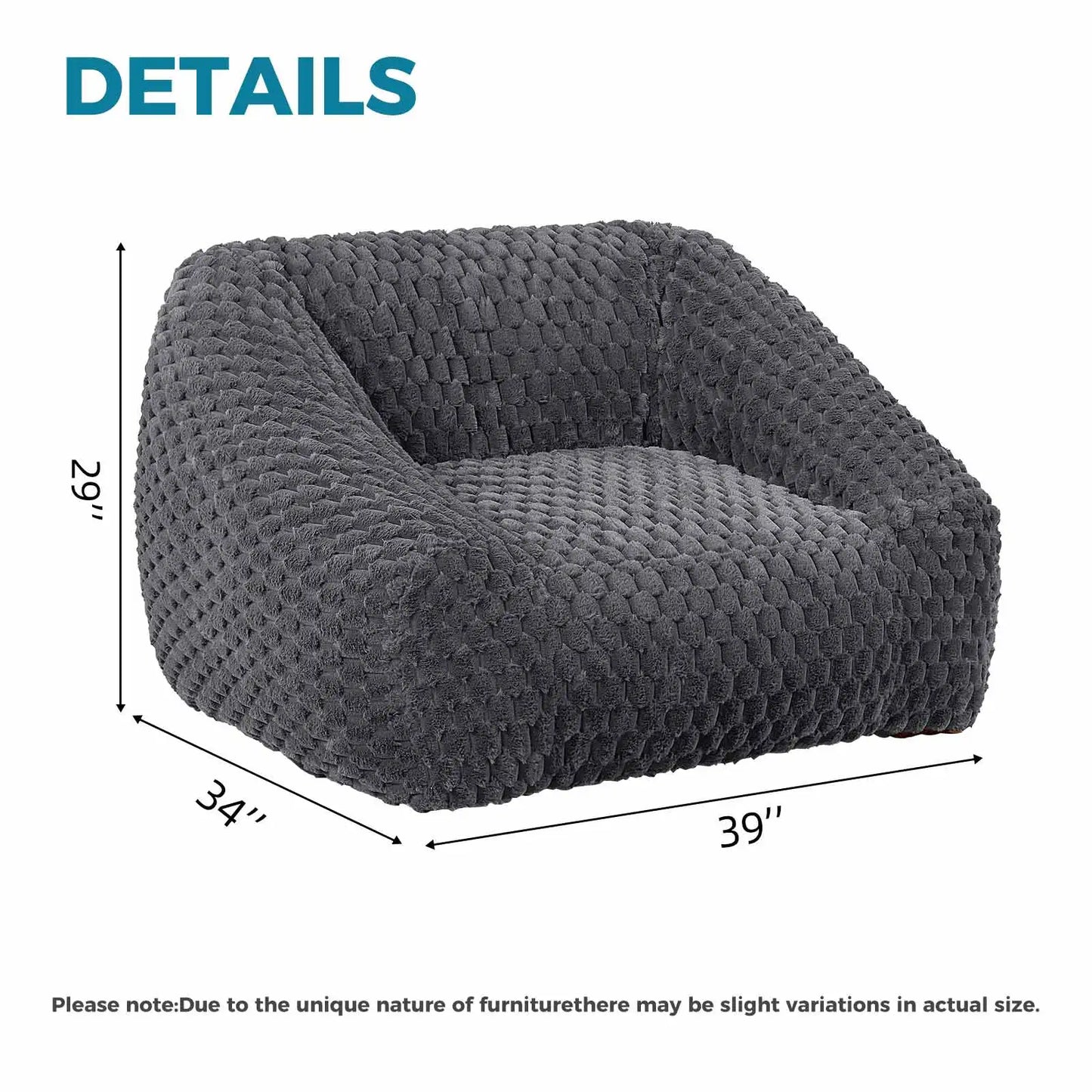 Big Bean Bag Chair - Large Memory Foam
