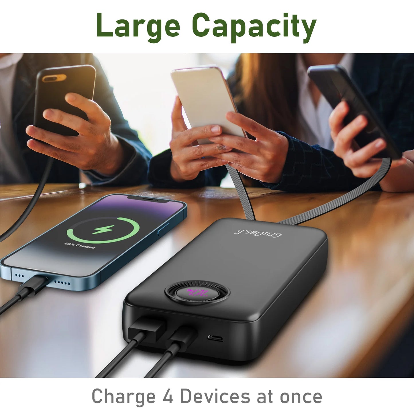 Portable Charger Power Bank for iPhone 16/15 Series Samsung Galaxy