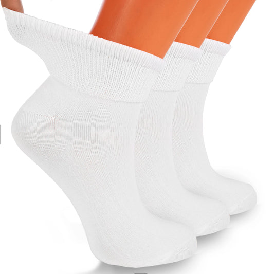 3 Pair Diabetic Ankle Socks Cotton