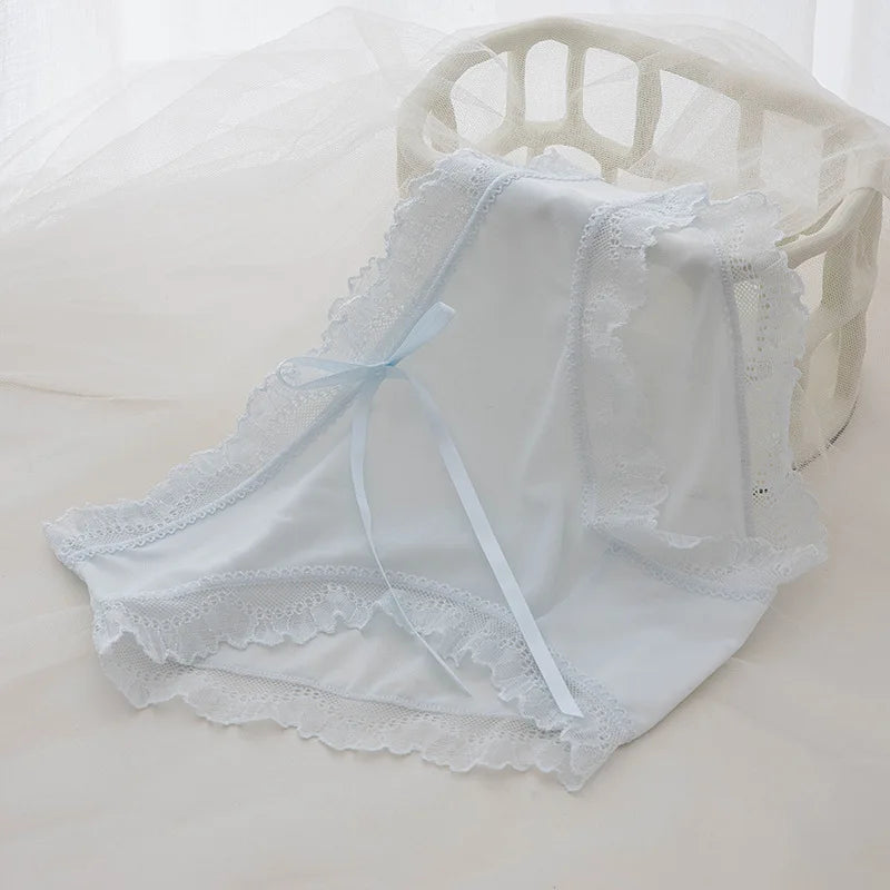 5 Pcs Teen Girl Lace Middle Waist Panties