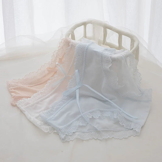 5 Pcs Teen Girl Lace Middle Waist Panties