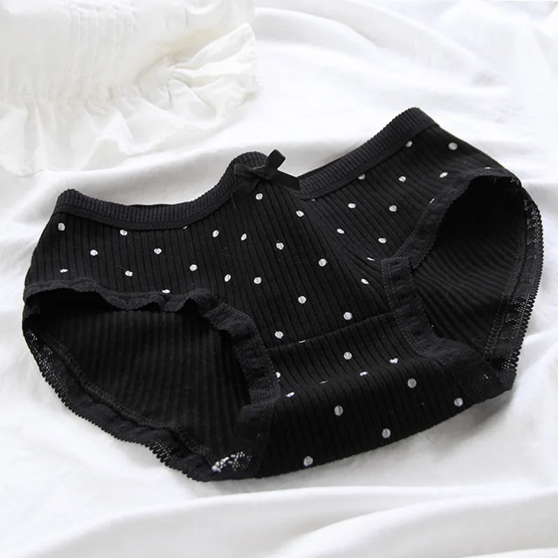 5Pcs Girls Cotton Strawberry middle waist  briefs panties Teenager