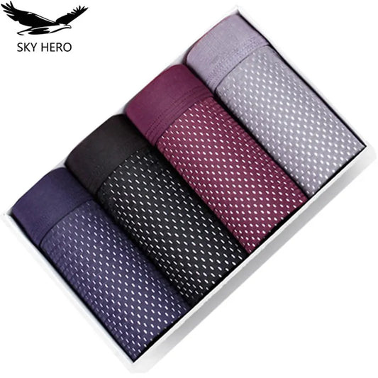 4pcs Large Sizes Boxer Men Underwear