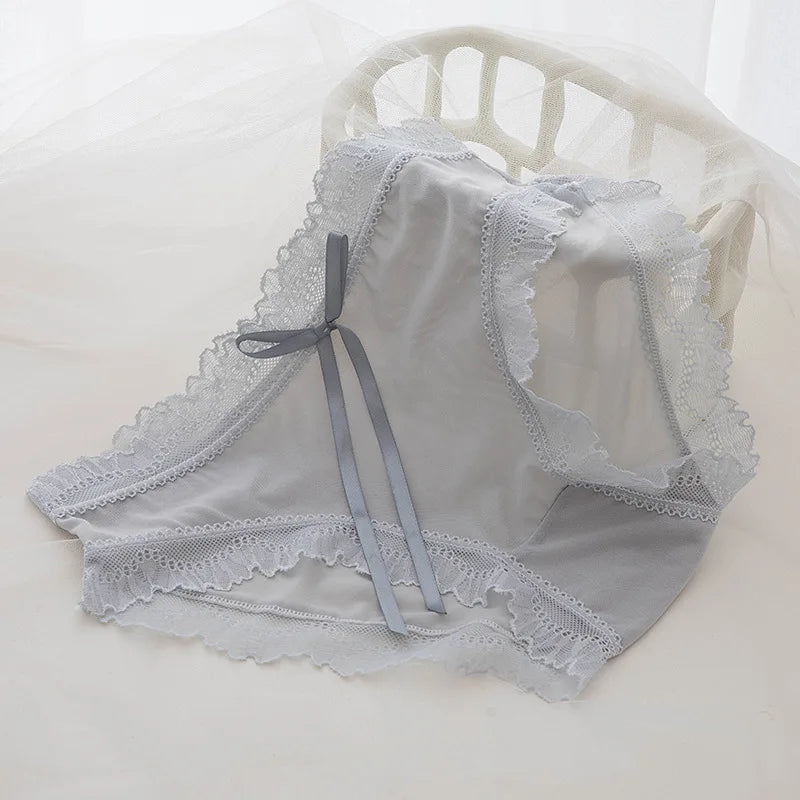 5 Pcs Teen Girl Lace Middle Waist Panties