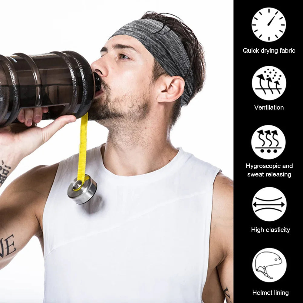Sweat Absorption Headdress Anti-slip Workout Headband Breathable
