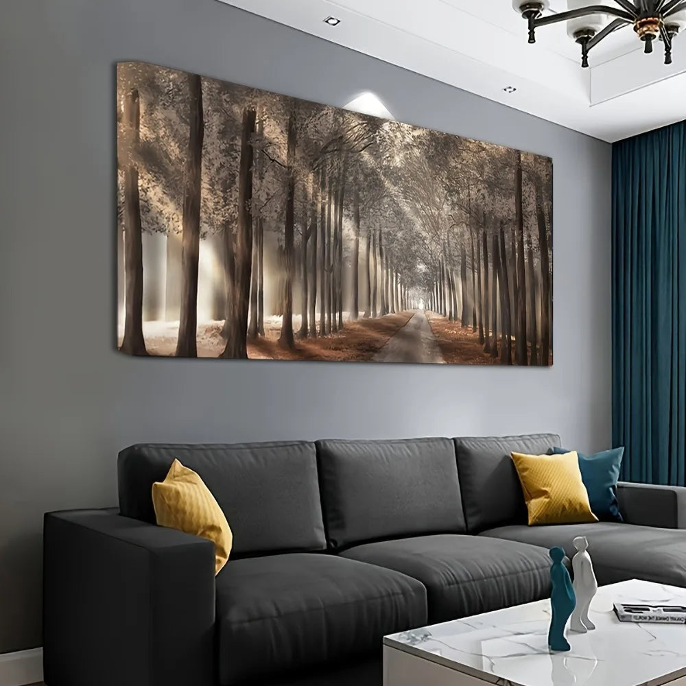 Mountain night canvas painting, natural scenery