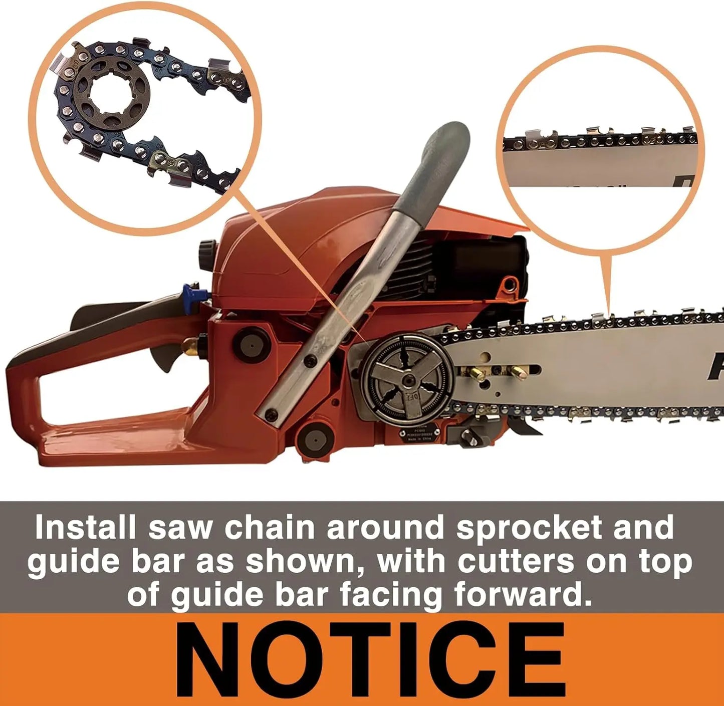 2-Cycle Gas Powered Chainsaw, 16-Inch, 20-Inch