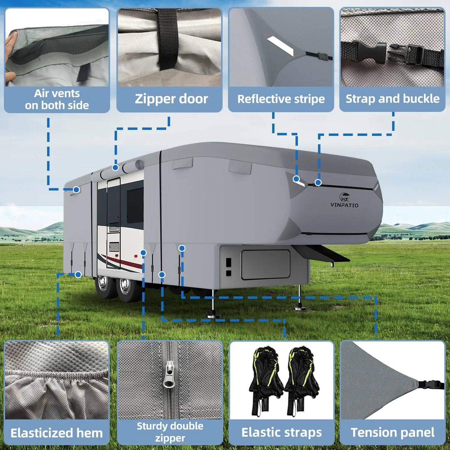 RV Cover Upgraded 6 Layers Heavy Duty