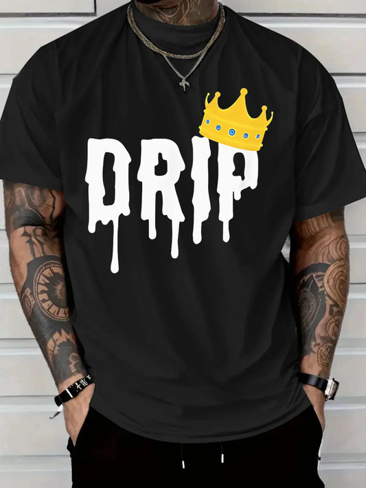 Drip Crown Design Comfortable Fit T shirt