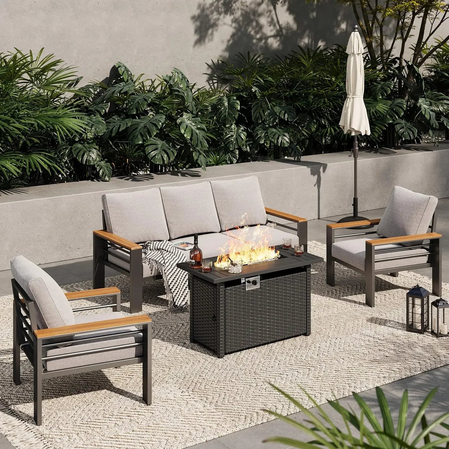 Outdoor Sectional with Coffee Table, Patio Sets
