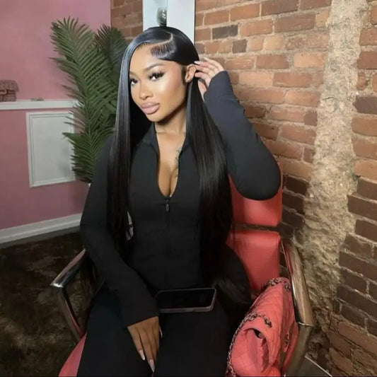 High Density Lace Frontal Black Bone Straight Human Hair