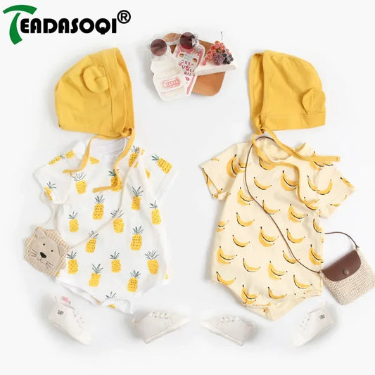 2 Pcs Jumpsuit Outfit Girls/Boys Banana Pineapple