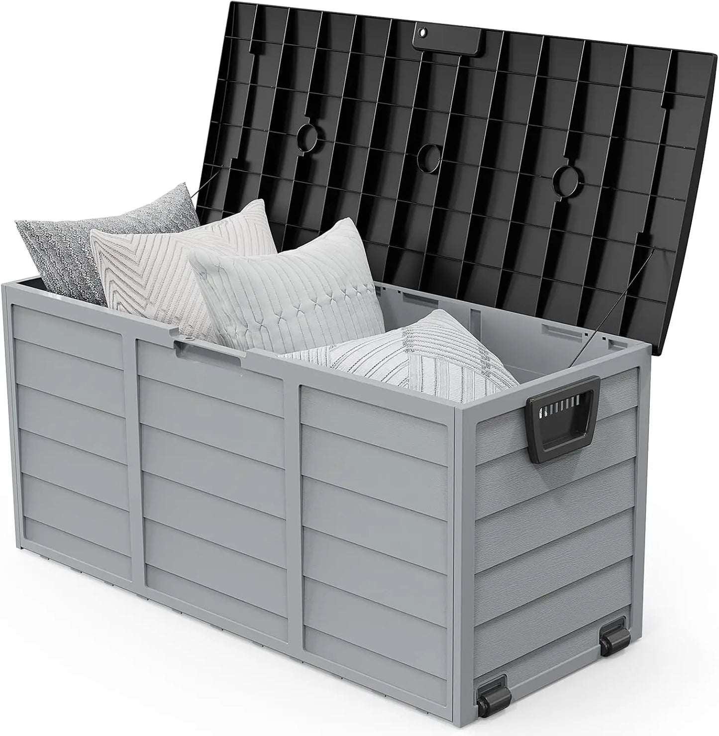 75 Gallon Outdoor Storage Box, Lockable Plastic
