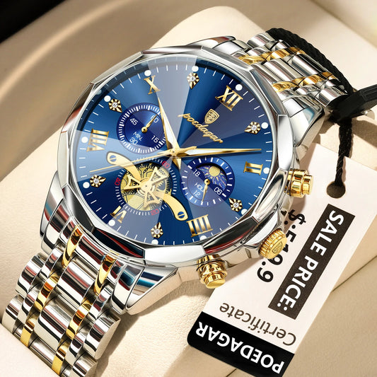 POEDAGAR Luxury Watch Top Original Waterproof Chronograph