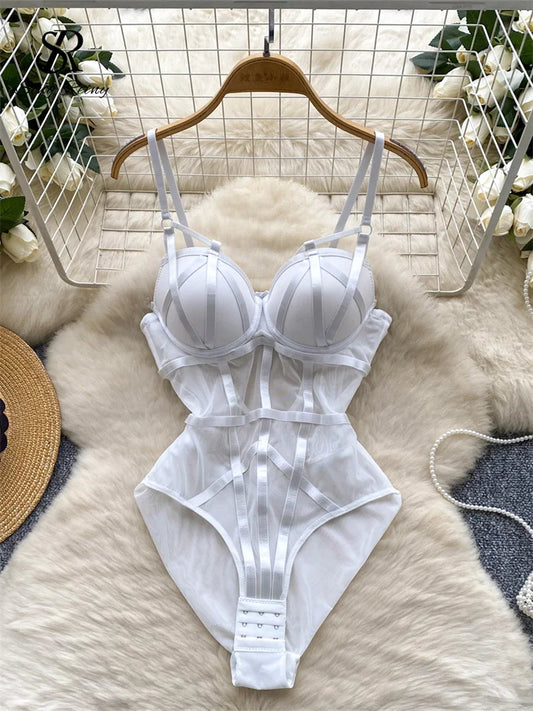 Women Corset Slim Sexy Bodysuits Open Crotch