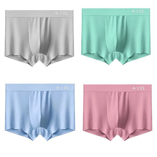 Men's Silk Flat Corner Antibacterial  Boxer Briefs