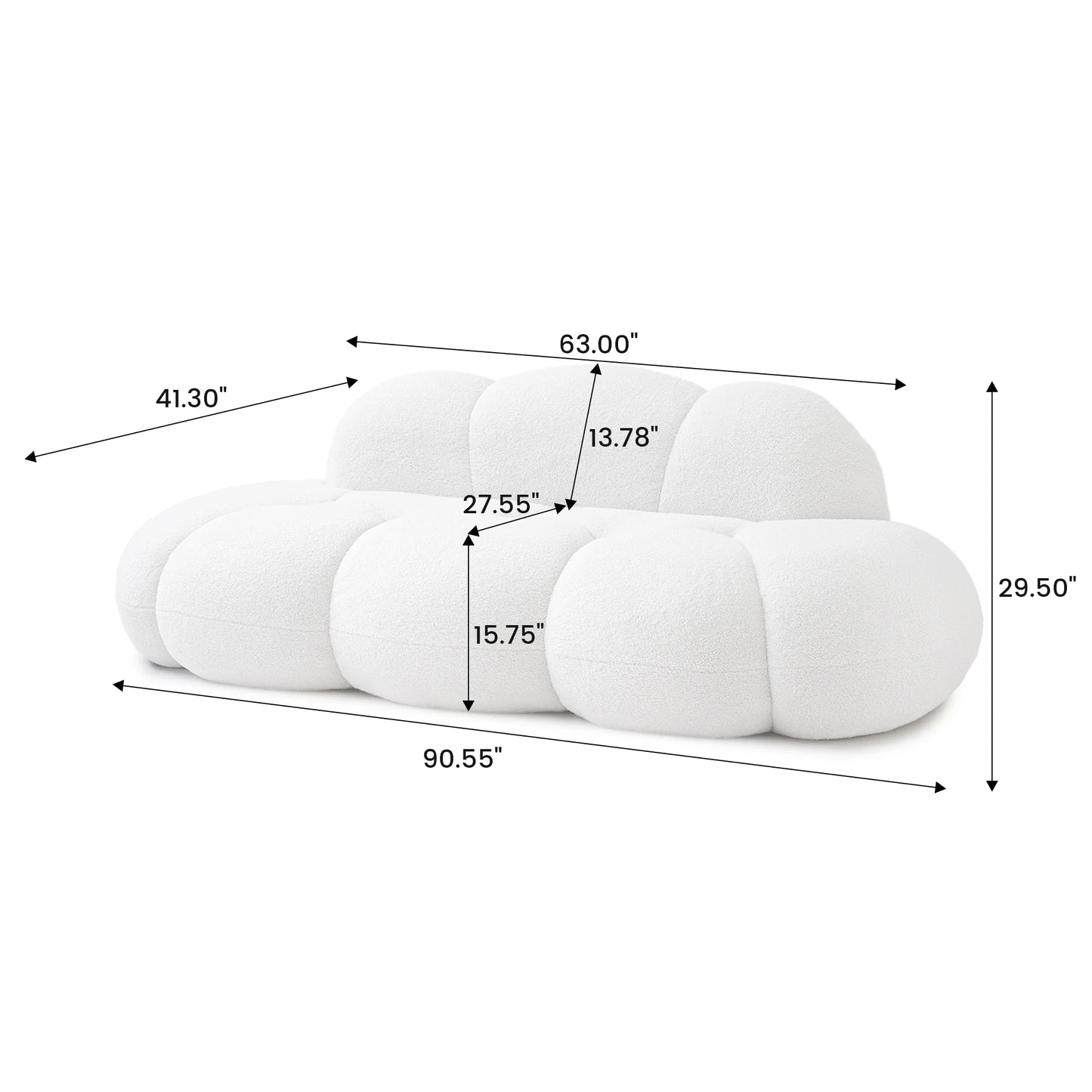 Sdorens Modern Cloud Shaped Couches Comfy Upholstered
