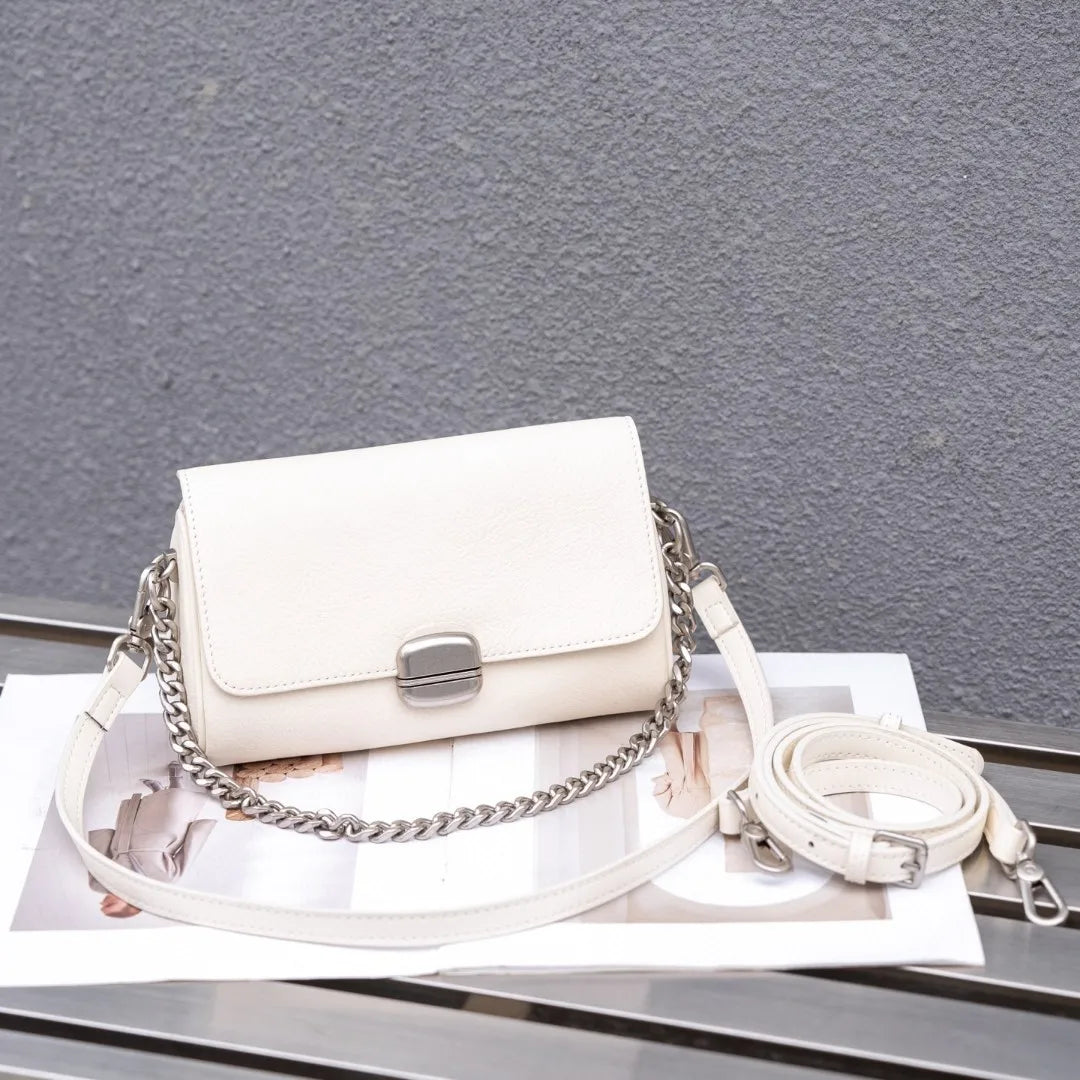 Genuine Leather Women's Barrel Crossbody Bag