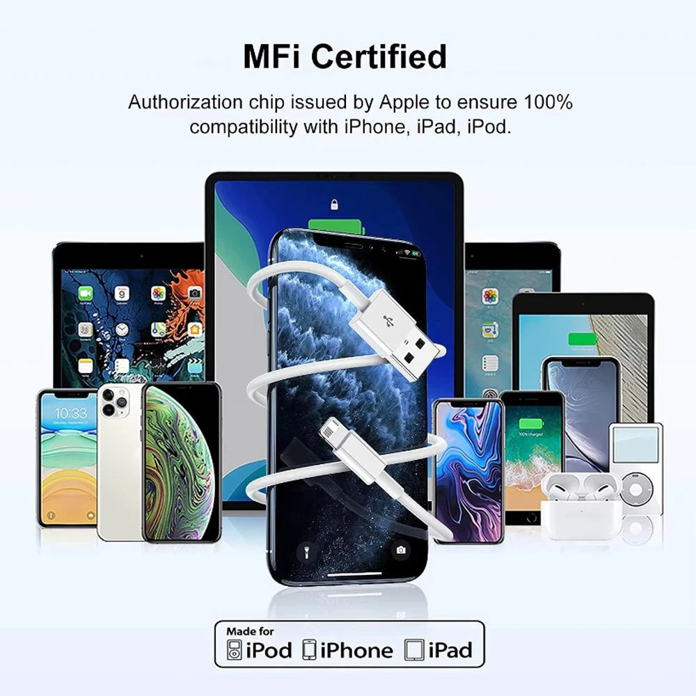 5Packs 10FT Long Lightning Charging Cable For iPhone