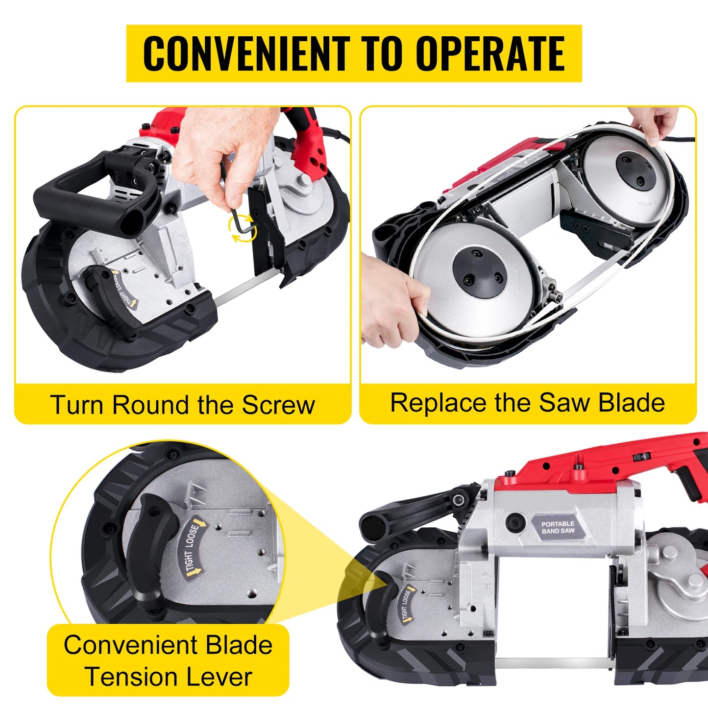 Portable BandSaw 5Inch Cutting Capacity Cordless Variable Speed