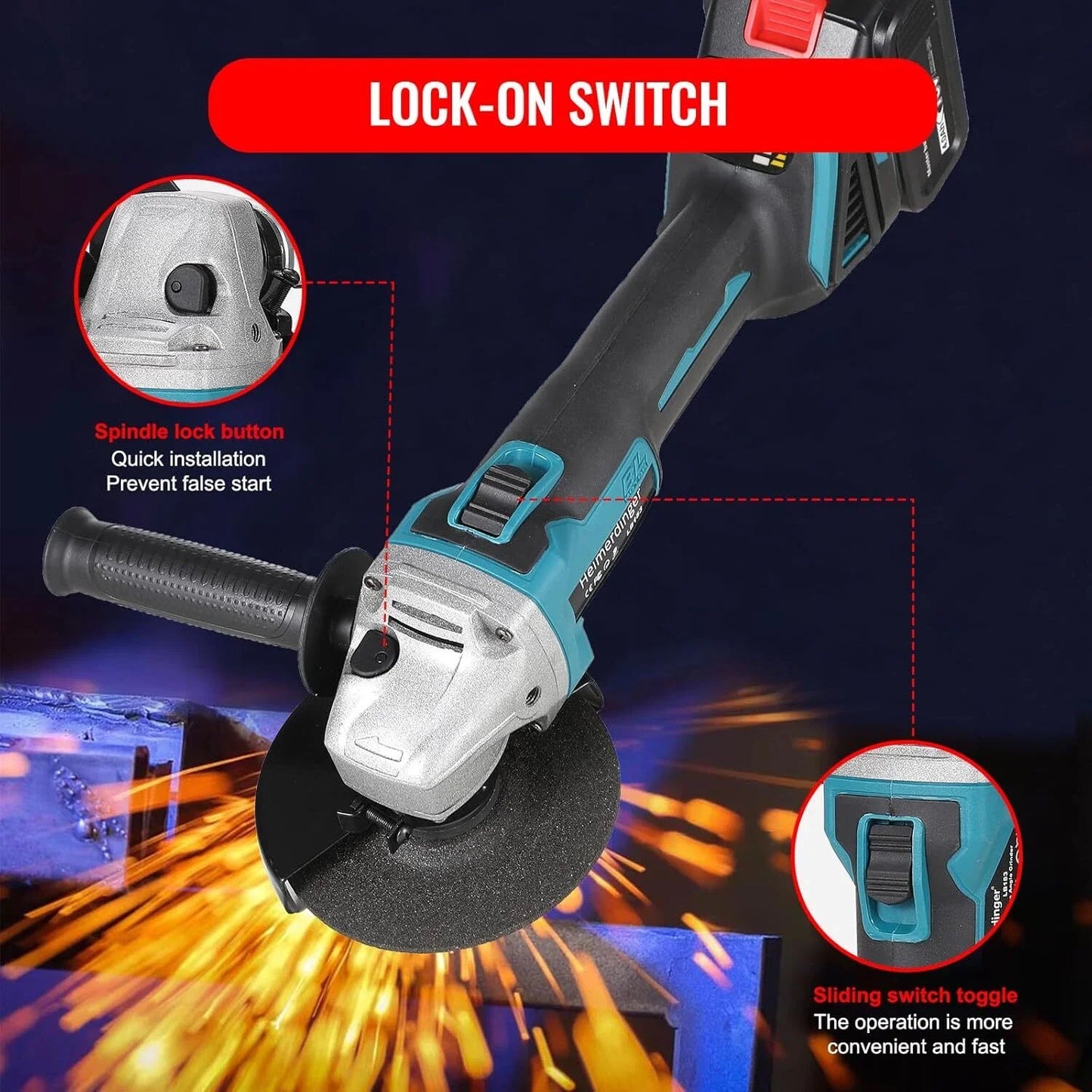 Cordless Power Angle Grinder Rechargeable