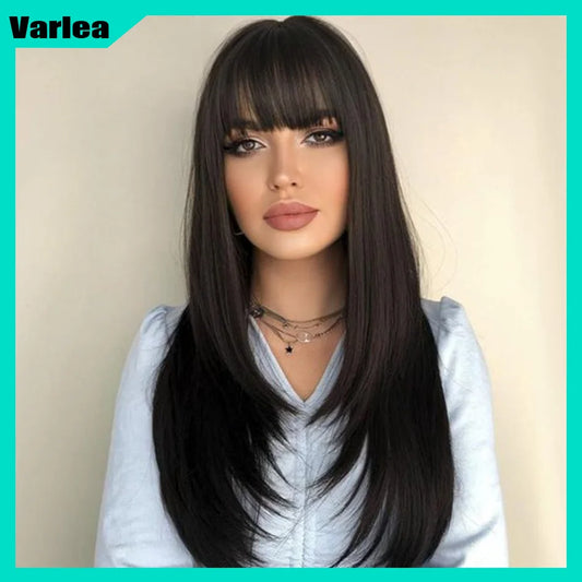 Varlea Short Bob Human Hair Wigs Full Straight