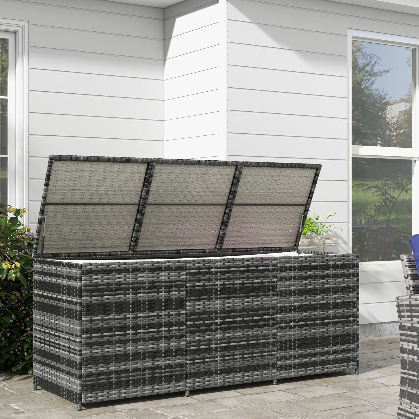 Outsunny Storage Box W/ Pneumatic Bar Lift