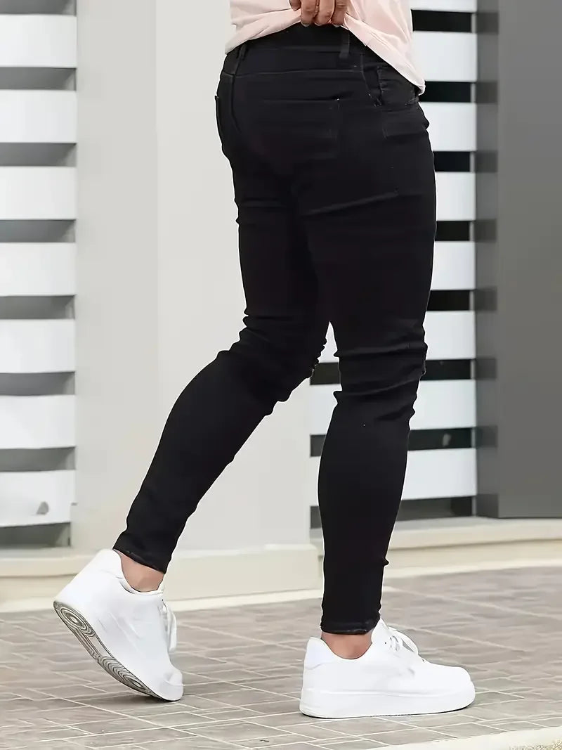 Men's Slim-Fit Ripped Jeans Comfortable & Versatile