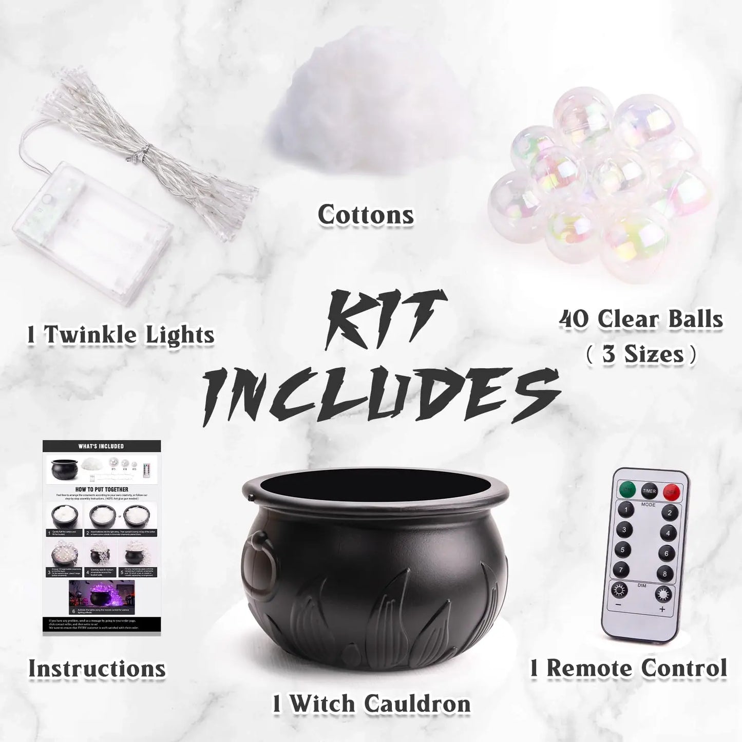 Halloween Decorations Indoor Bubbling Cauldron Set