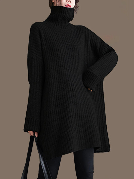Womens Knitted Cashmere Sweater Long Loose Plus