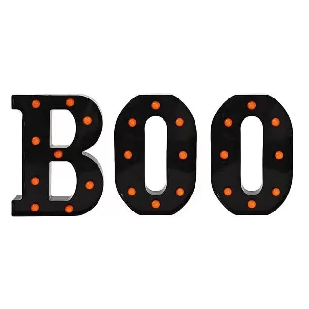 3 LED Marquee Light Up Letters Black Boo