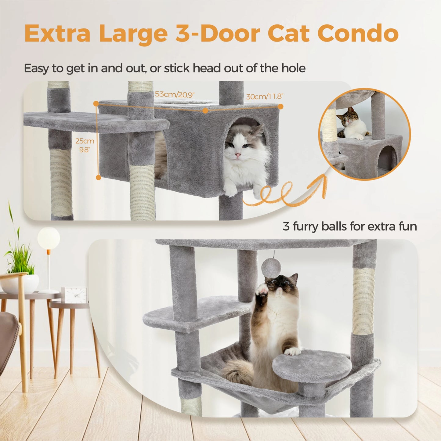 Large Cat Tree and Tower for Indoor Cats
