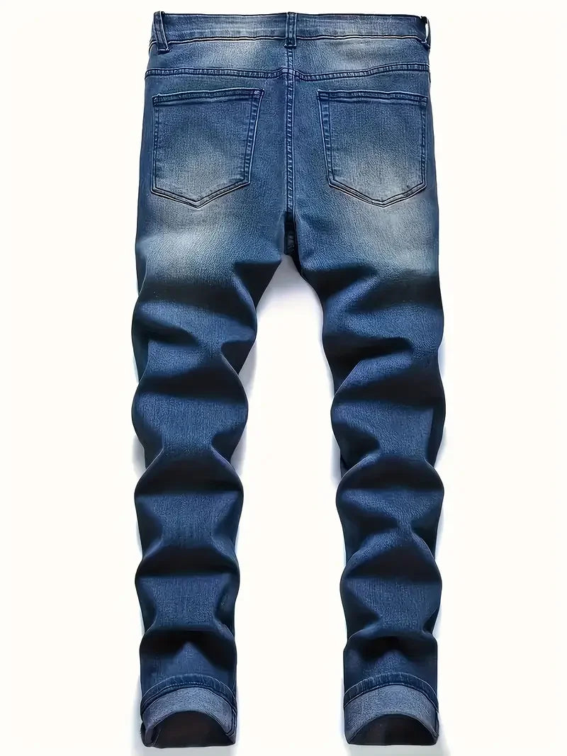 Men'S Distressed Fashion Jeans Comfortable Stretch