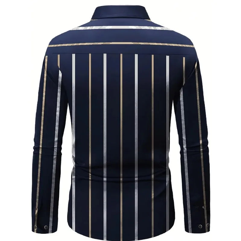 Mens Fashion Long Sleeve Casual Dress Shirt