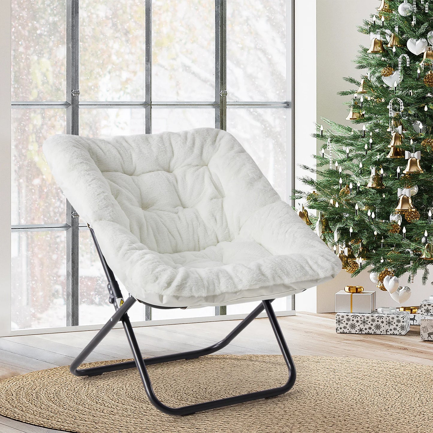 Cozy Saucer Chairs Soft Faux Fur Large