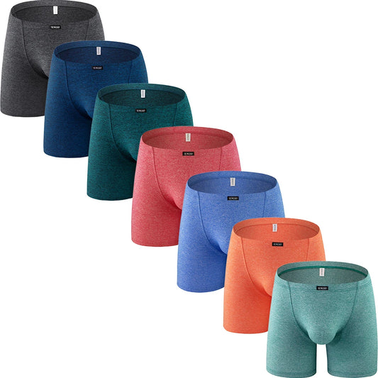 Men's Long Leg Boxer Briefs Sexy Bulge Trunks