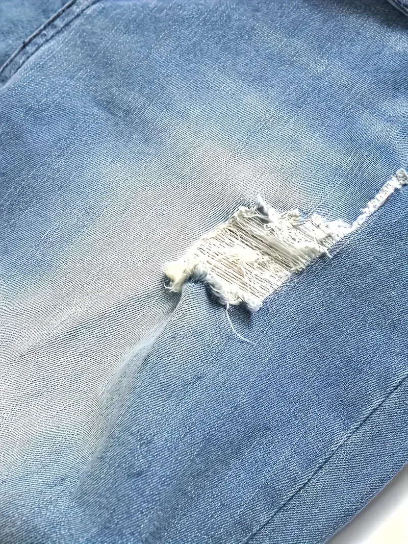 Men'S Slim Fit Distressed Jeans - Stretch Denim