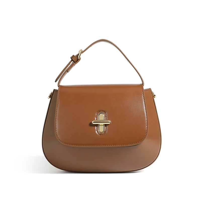 Hifashion Luxury Genuine Leather Saddle Shoulder Crossbody