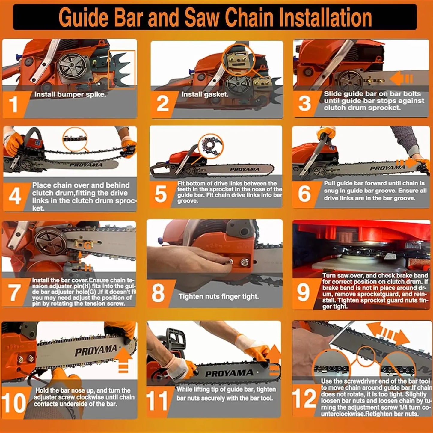 2-Cycle Gas Powered Chainsaw, 16-Inch, 20-Inch