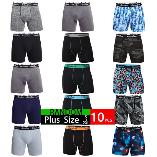 10pc Mid-Long Mens Boxer Briefs Underwear