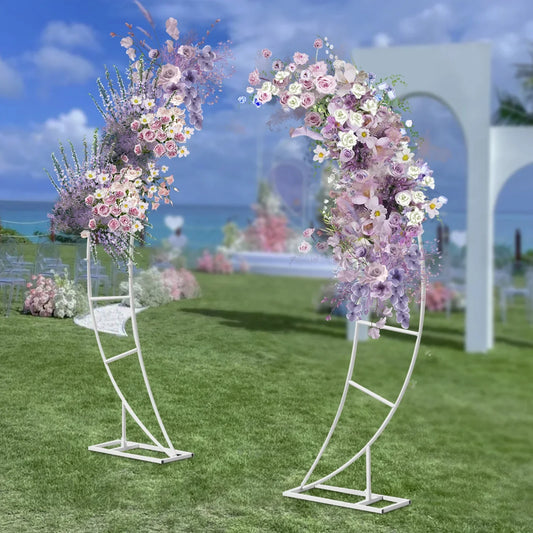 2PCS Crescent Moon Wedding Arch Frame White