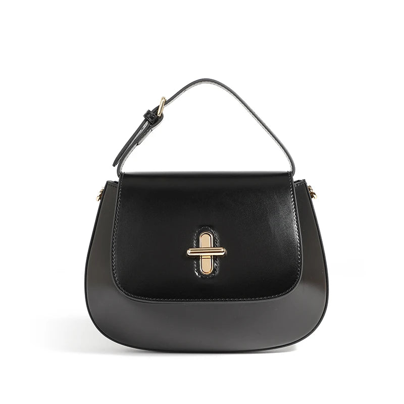 Hifashion Luxury Genuine Leather Saddle Shoulder Crossbody