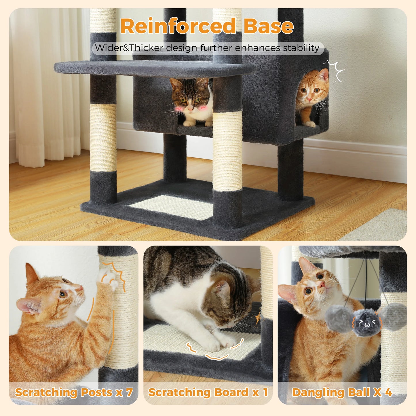 Large Cat Tree and Tower for Indoor Cats
