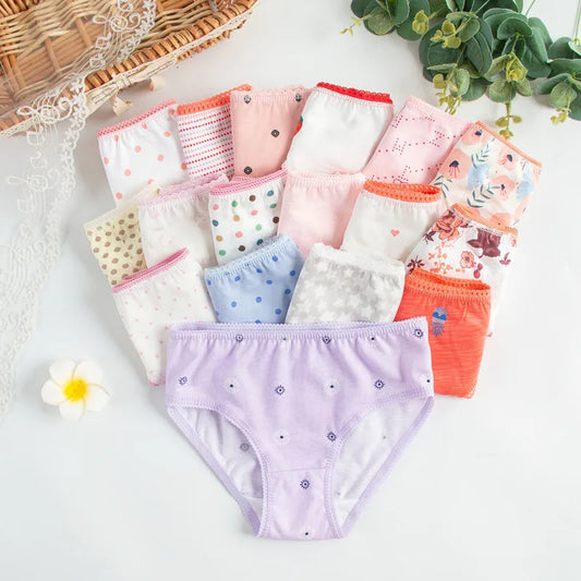 24pcs  Cotton Girls Briefs Underwear Triangle