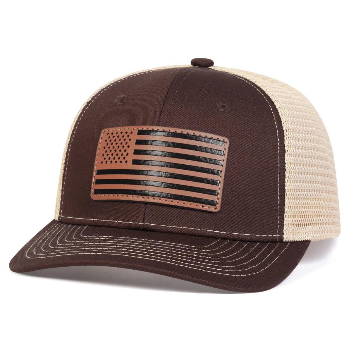 1piece Unisex American Flag Leather Baseball Caps