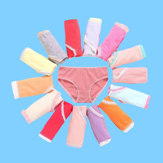 24pcs Cotton Girls Briefs Panties